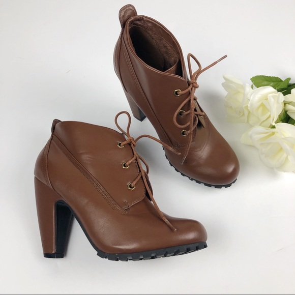 BAMBOO Shoes - Bamboo Brown Lace Up Ankle Boots MOZZA-27L